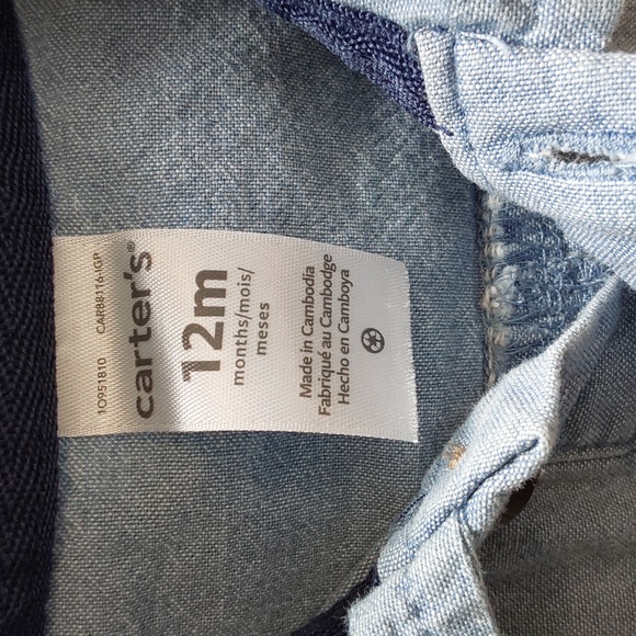 Baby Boy or Girl One Piece Denim Outfit - Picture 3 of 5